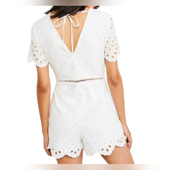 Abercrombie & Fitch Women's Eyelet Cotton Romper - Picture 4 of 7